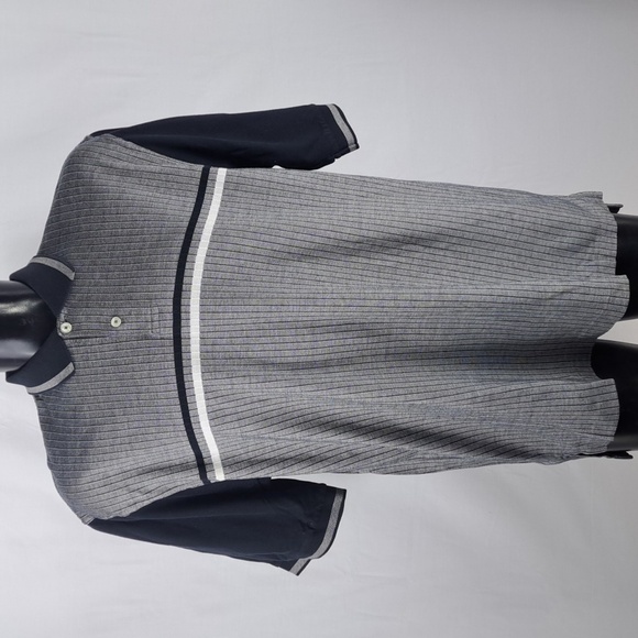 Nike Golf ribbed Men's 2XL black and gray casual outdoors preppy golf polo shirt - Picture 1 of 5